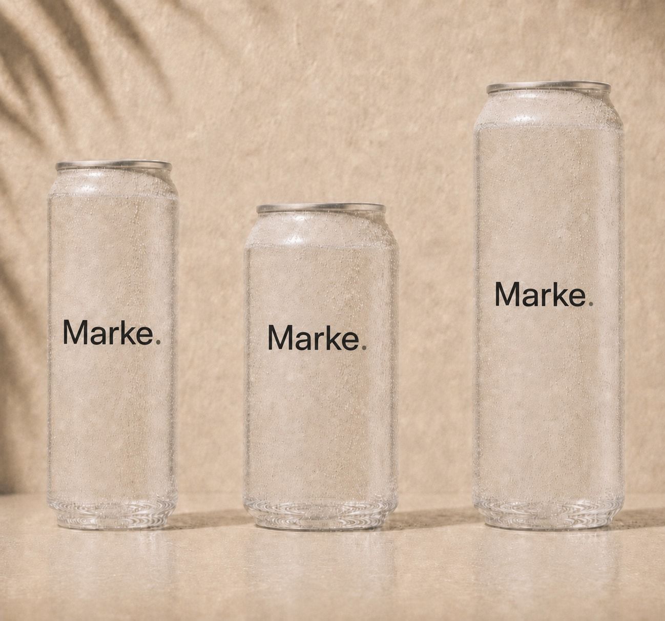 Size Comparison Transparent Cans