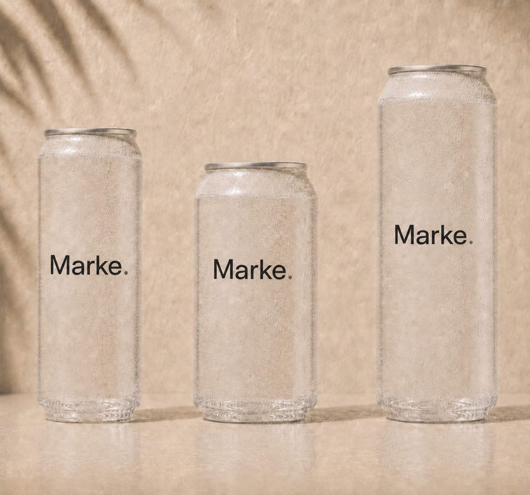 Size Comparison Transparent Cans