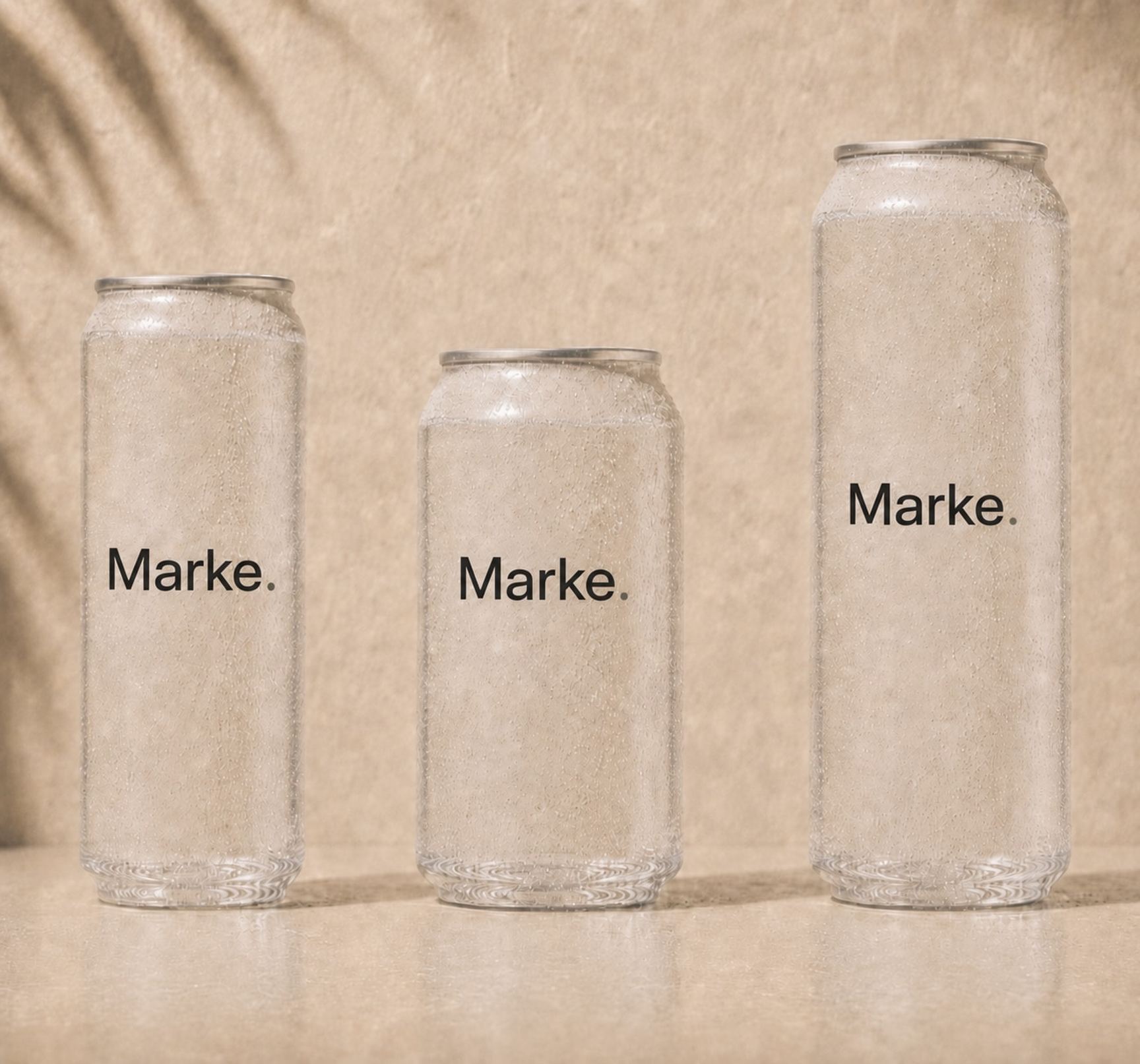Size Comparison Transparent Cans