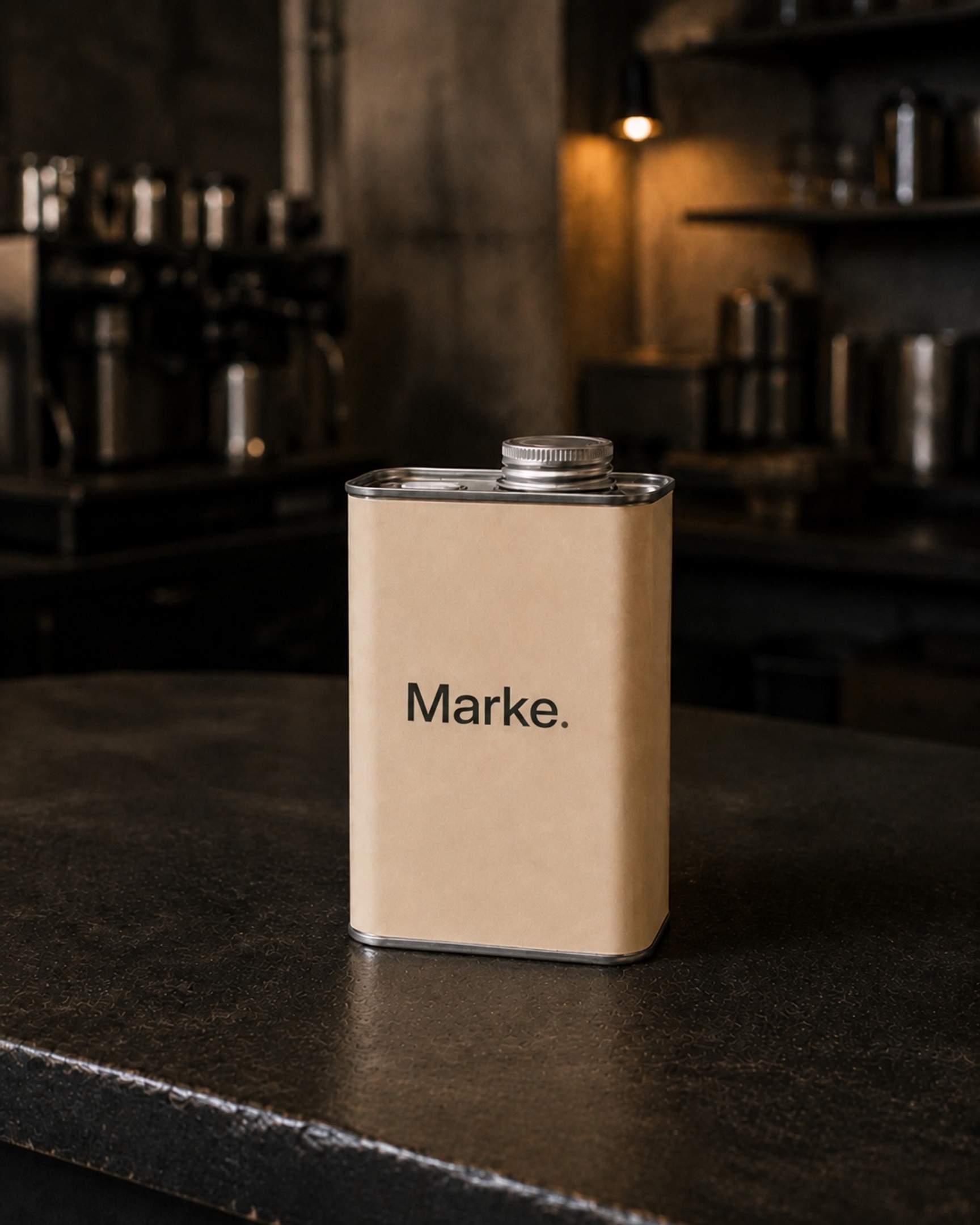 Custom screw cap tin with screw cap detail