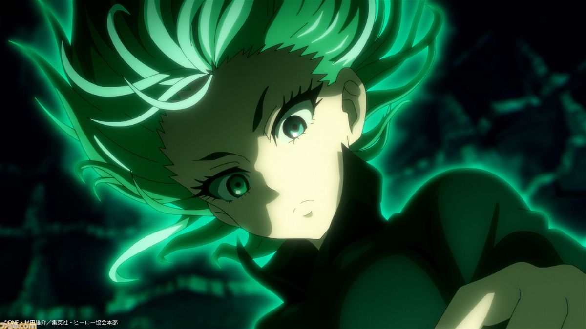 Tatsumaki envolta em energia verde em cena divulgada da segunda parte da 3ª temporada de One Punch Man