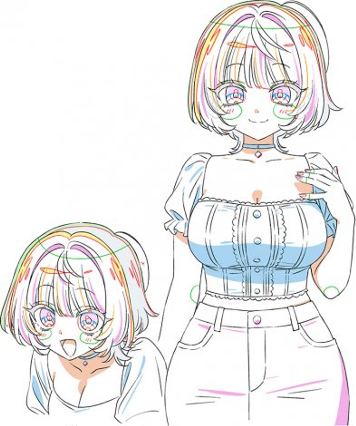 Arte de setting de Saotome Noa do anime Noa Senpai wa Tomodachi.