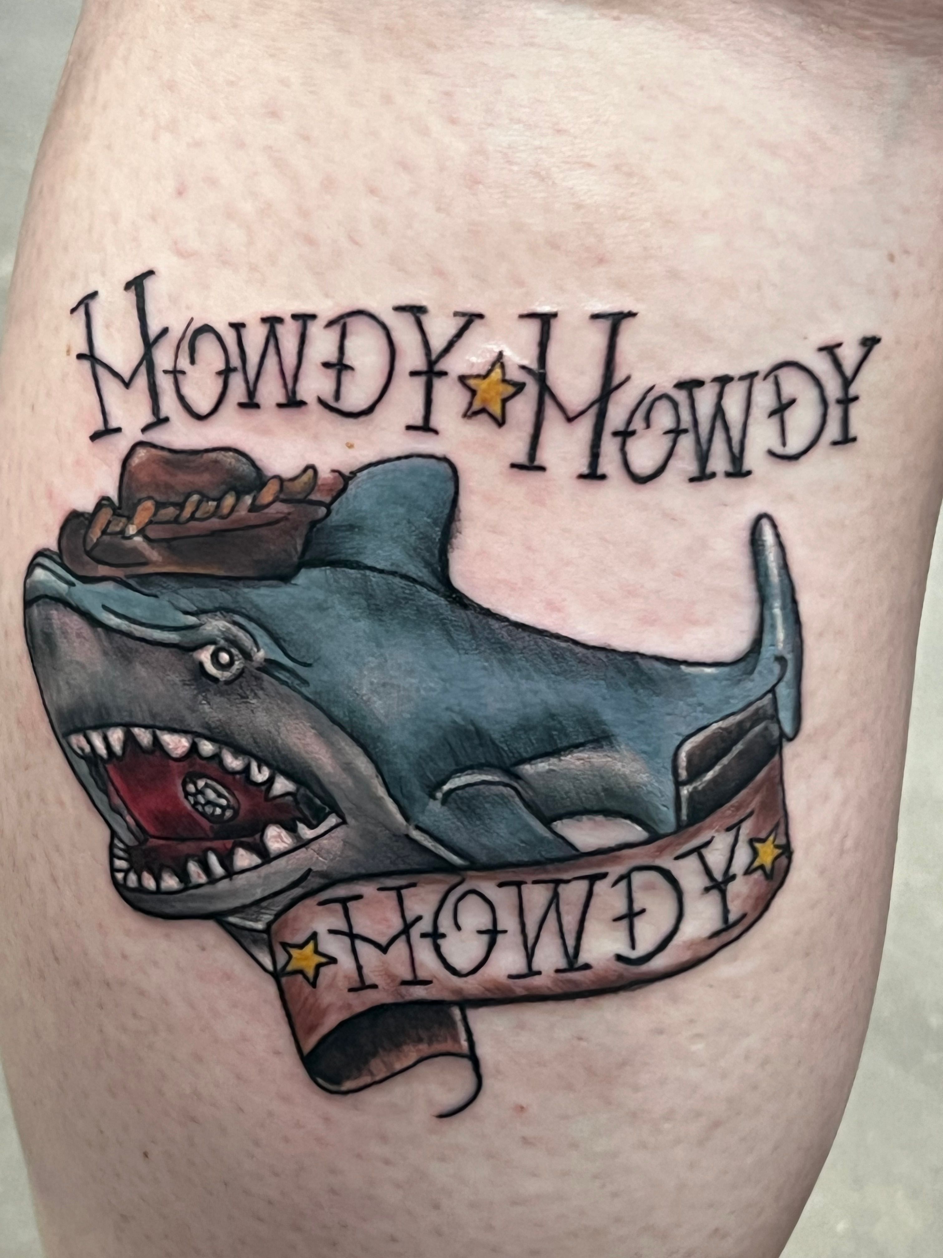 A shark  with cowboy hat