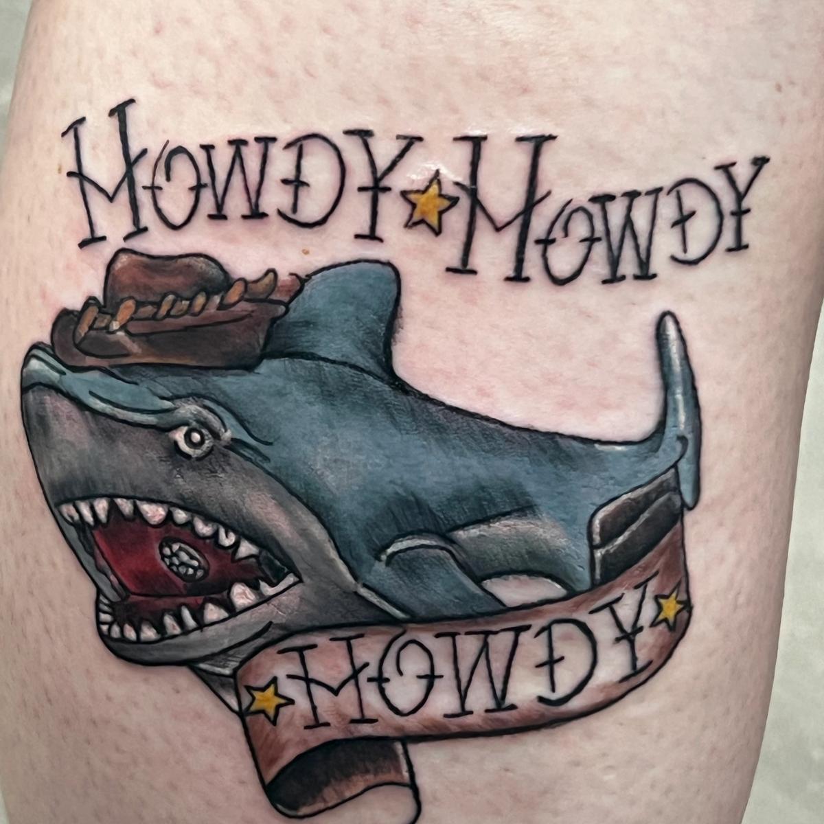 A shark with cowboy hat