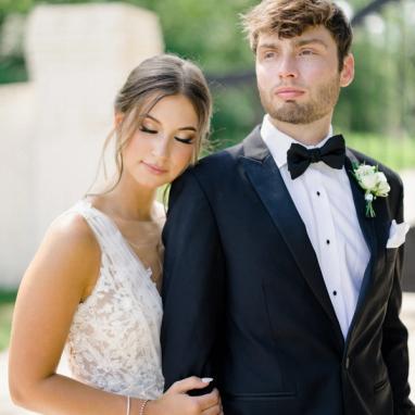 Black Peak Lapel Tuxedo - Image by Cameron and Elizabeth Photography
