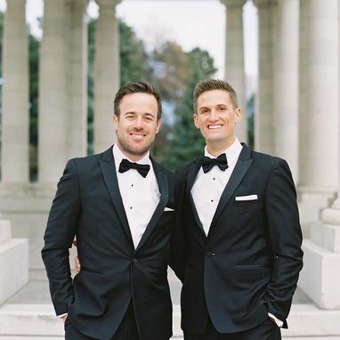 Black Peak Lapel Tuxedo - Image by Carrie King Photography