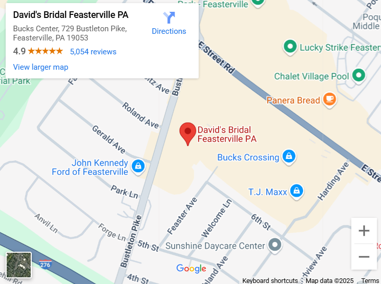 Suit & Tuxedo Rental Showroom in Feasterville, PA