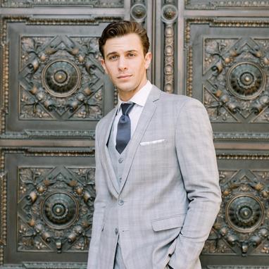 Light Gray Plaid Suit - Image by FALSE