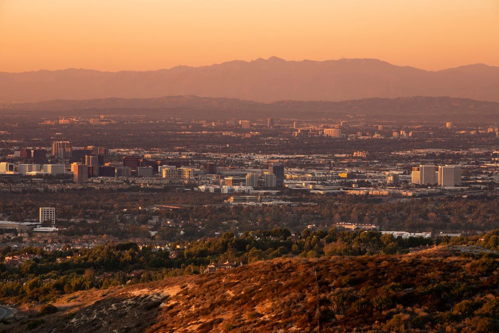 Aerial view of Anaheim, CA