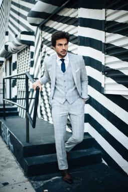 Light Gray Plaid Suit - Image by Generation Tux