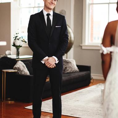 Midnight Blue Peak Lapel Tuxedo - Image by FALSE