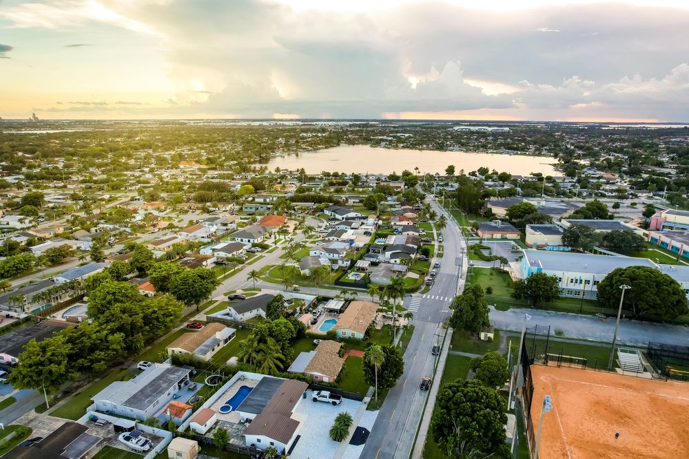 Aerial view of Hialeah, FL