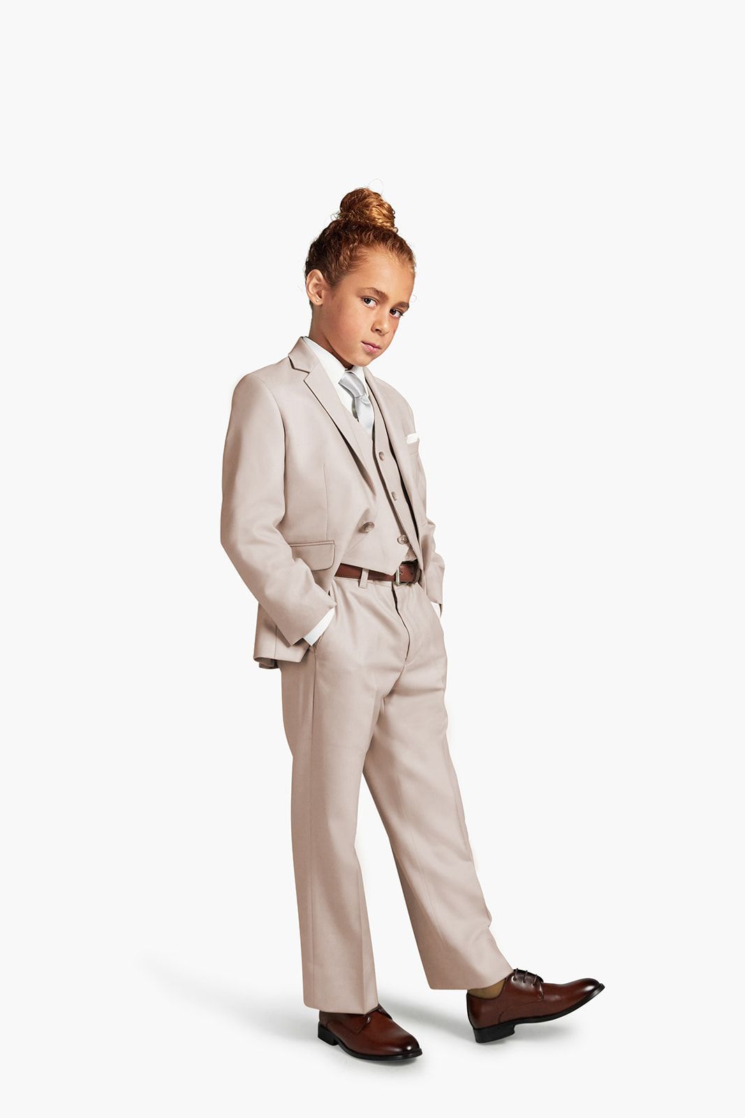 BRITISH TAN SUIT for kids, boys, children, and teens