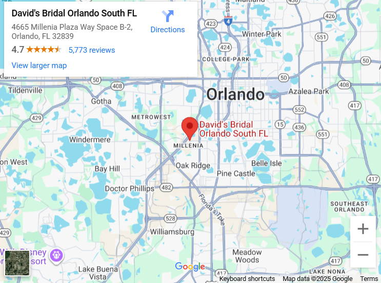 Suit & Tuxedo Rental Showroom in South Orlando, FL