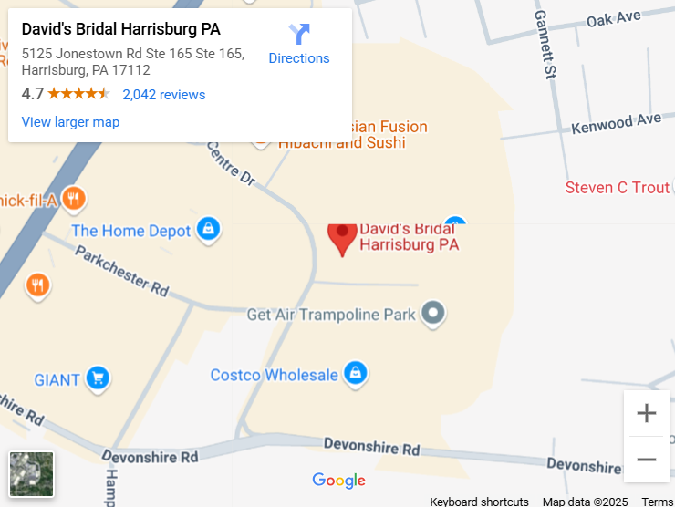 Suit & Tuxedo Rental Showroom in Harrisburg, PA
