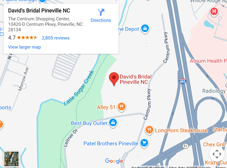Suit & Tuxedo Rental Showroom in Pineville, NC