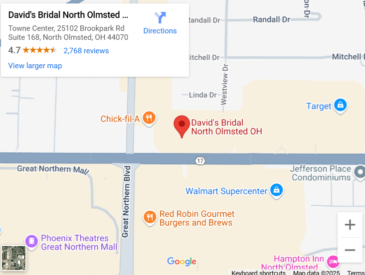 Suit & Tuxedo Rental Showroom in North Olmsted, OH