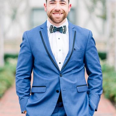 Mystic Blue Edge Notch Lapel Tuxedo - Image by Caitlin Gilbert Photography