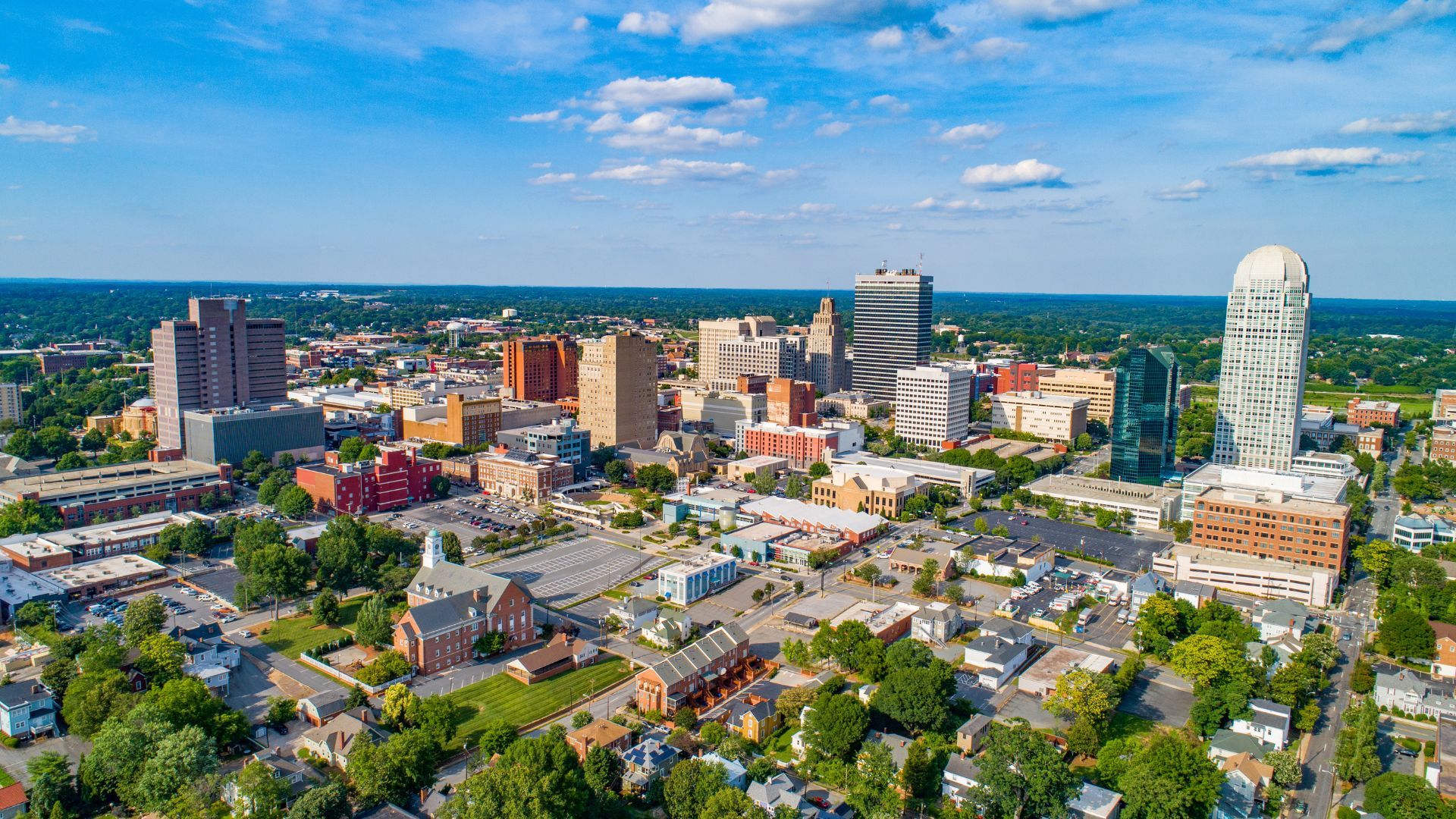 City Skyline of Winston-Salem North Carolina 