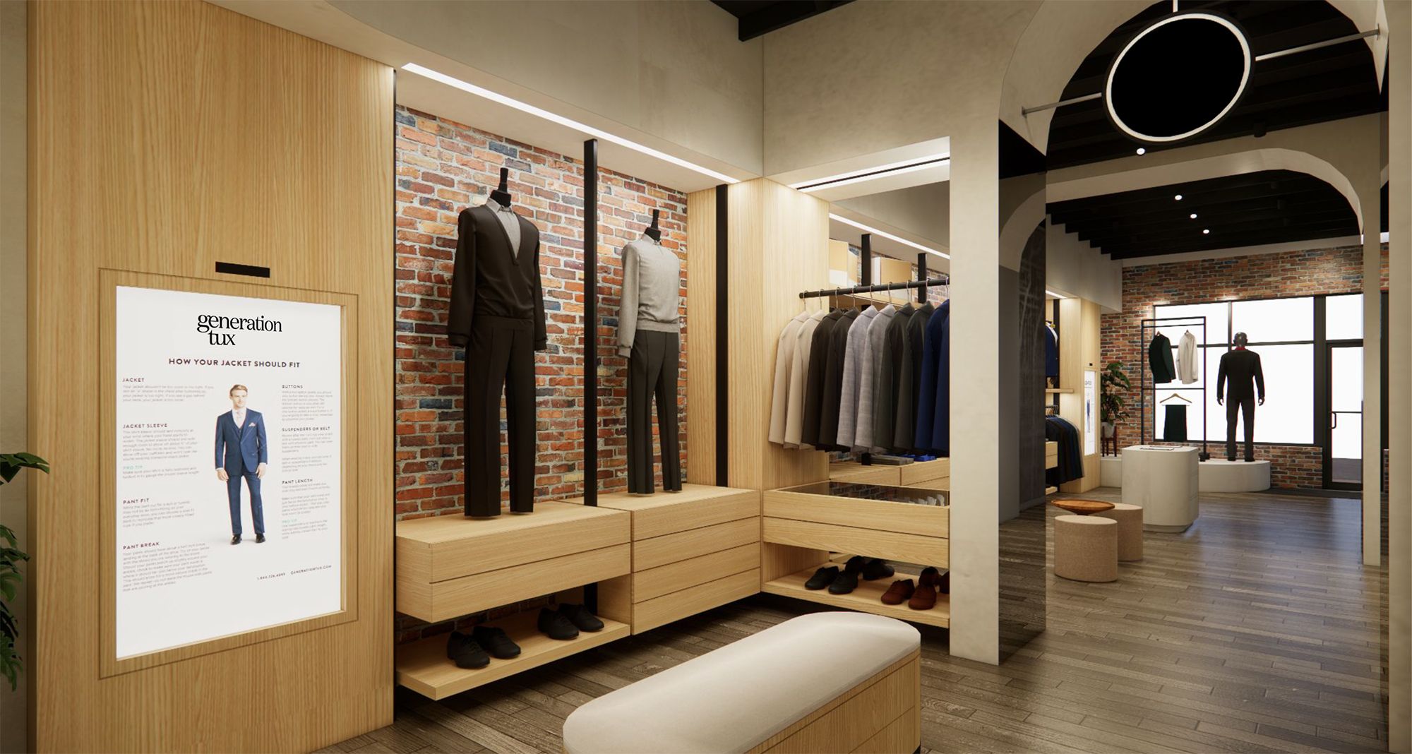 Men's suit and tuxedo rental showroom in Columbus, OH