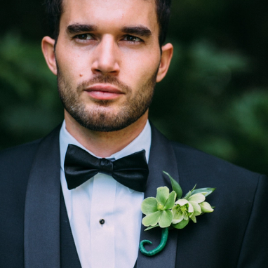 Black Shawl Lapel Tuxedo - Image by Frances Iacuzzi Photography