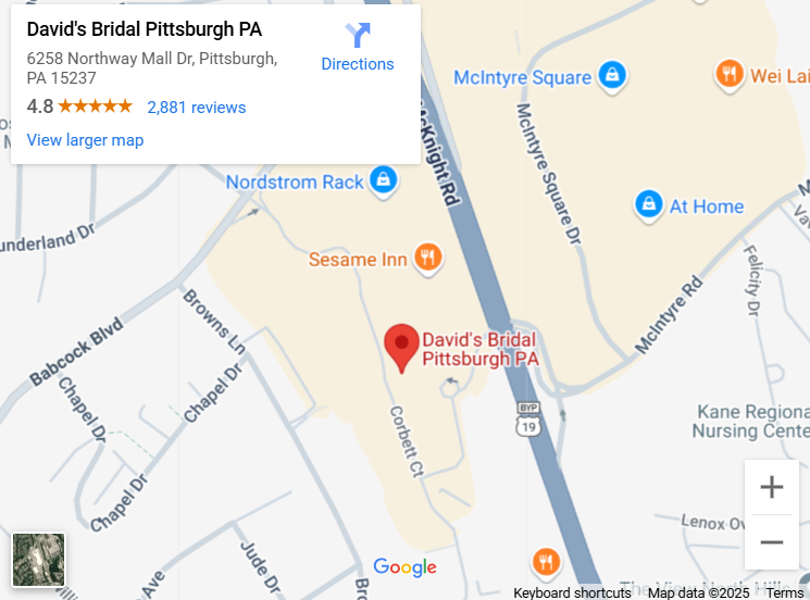 Suit & Tuxedo Rental Showroom in Pittsburgh, PA