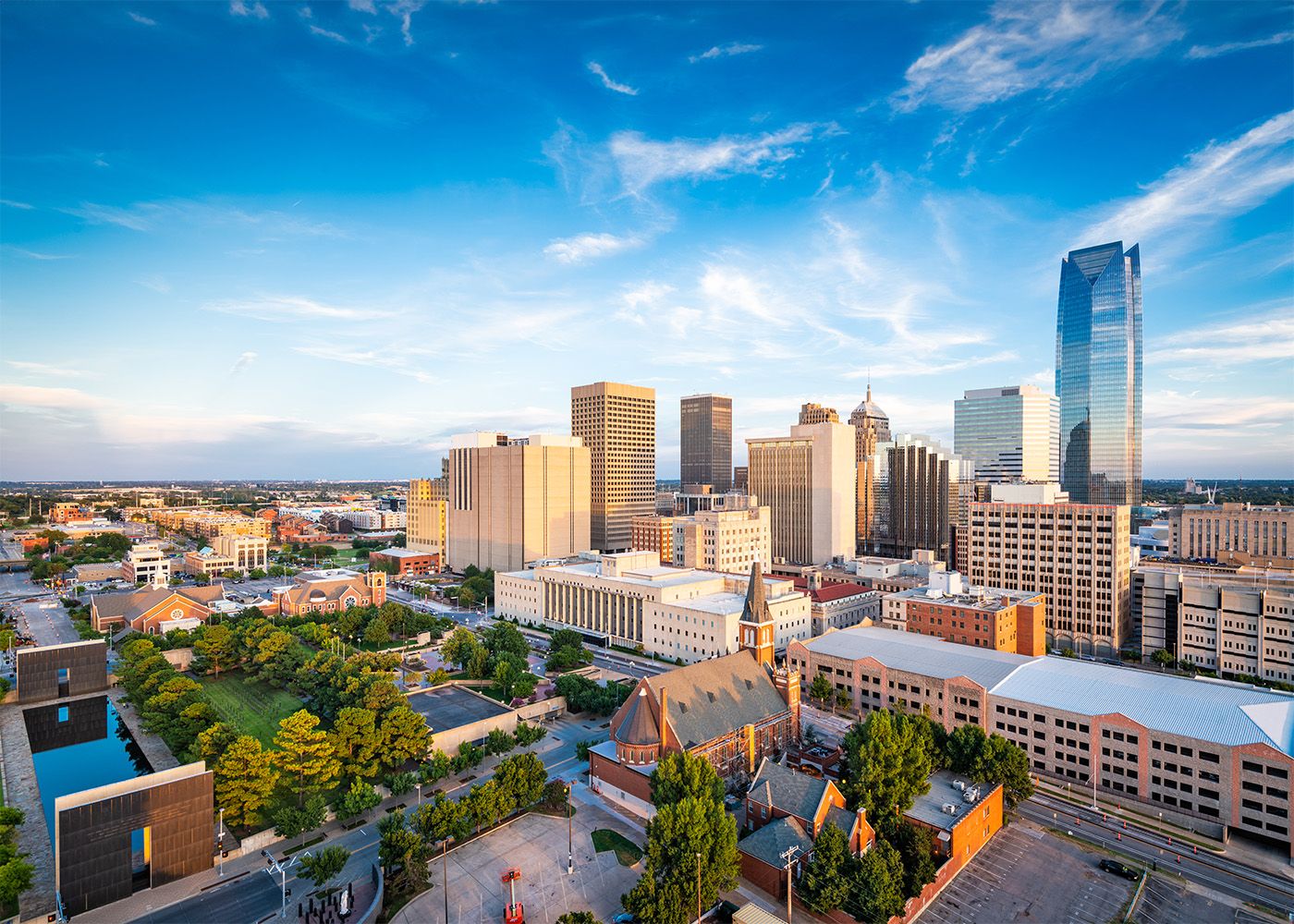 Oklahoma City from sky view