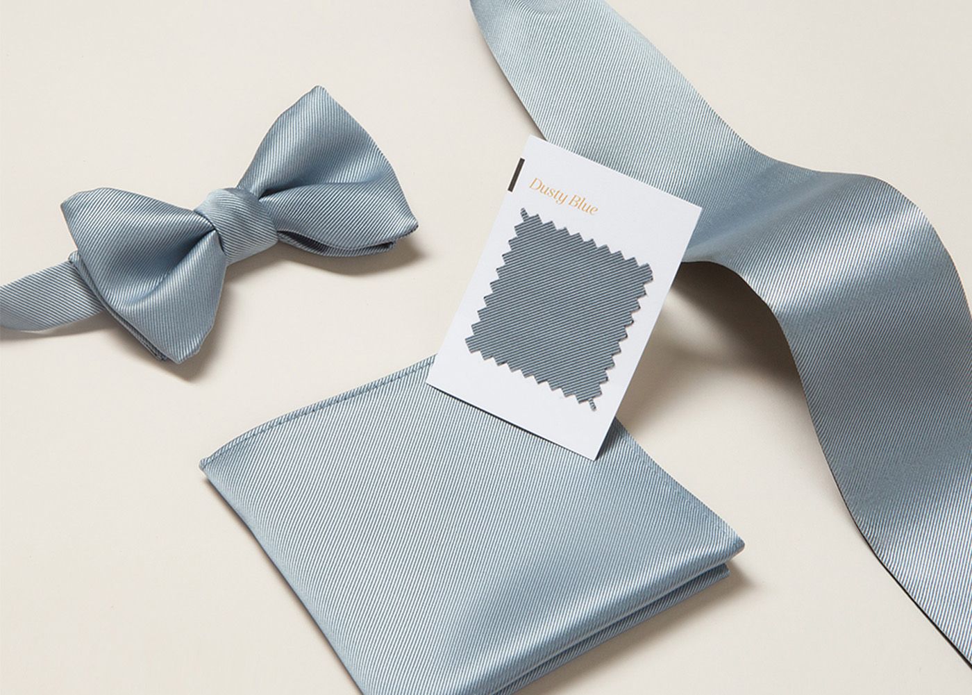 Alt. Text A blue bow tie and a fabric tester