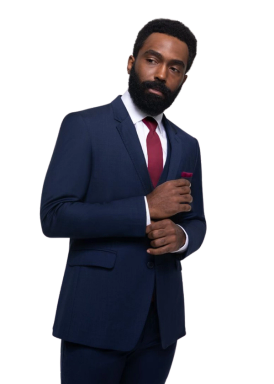 Navy blue suit