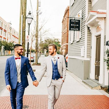 British Tan Suit - Image by Ivy Bee Weddings