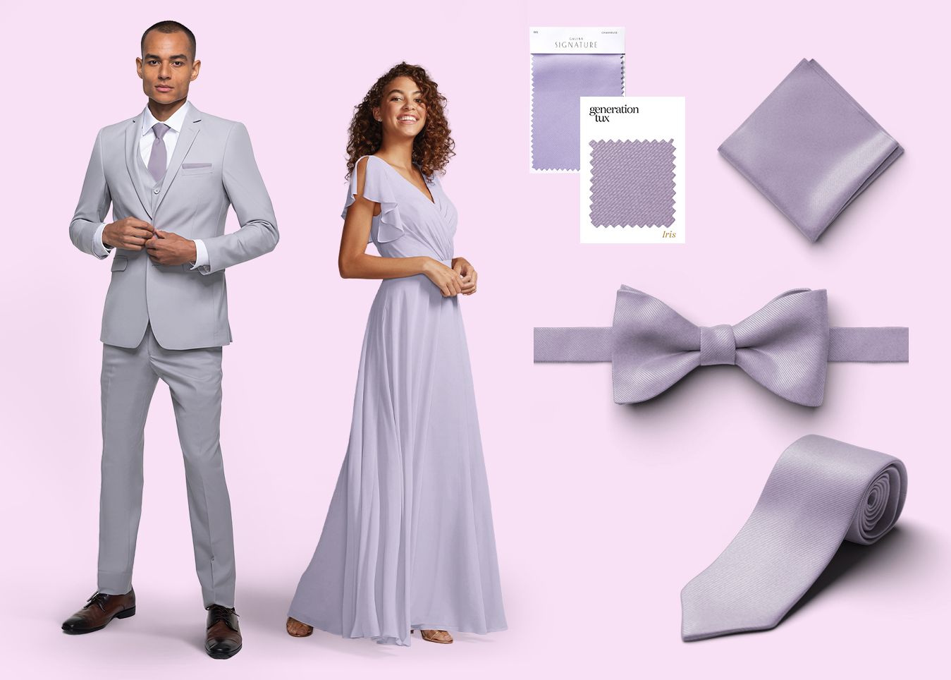 Generation Tux and David's Bridal Iris accessories and dress