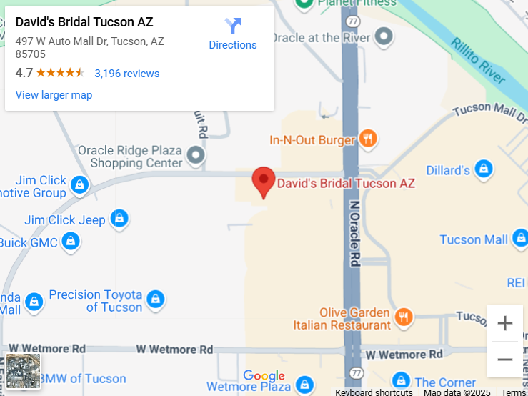 Suit & Tuxedo Rental Showroom in Tucson, AZ