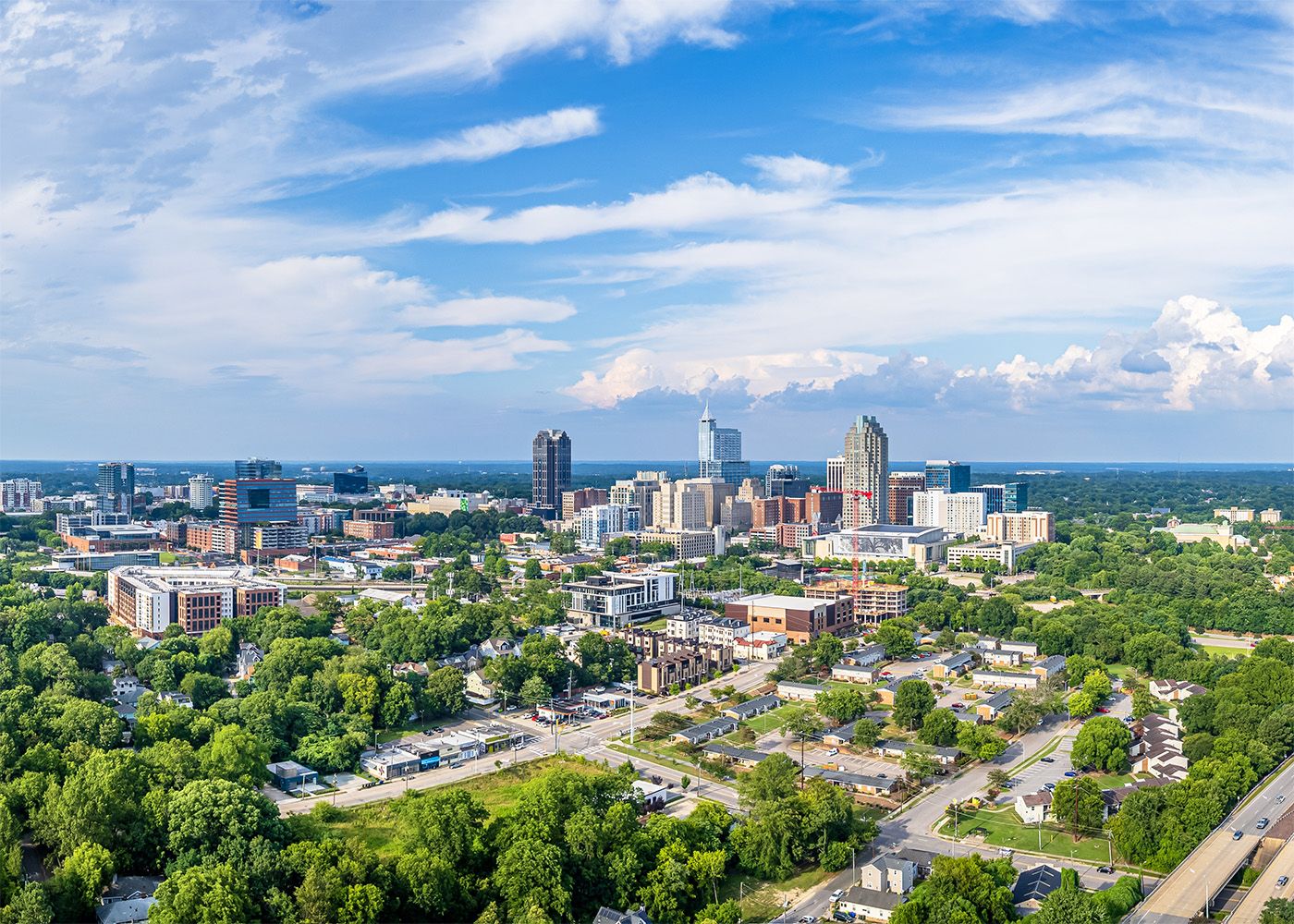 Raleigh, NC from sky view
