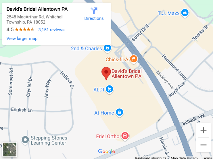 Suit & Tuxedo Rental Showroom in Allentown, PA