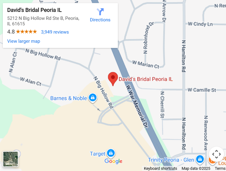 Suit & Tuxedo Rental Showroom in Peoria, IL