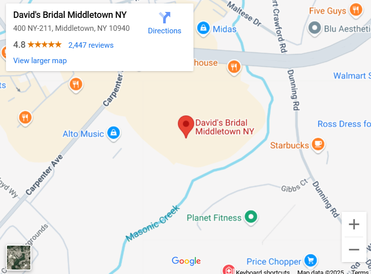Suit & Tuxedo Rental Showroom in Middletown, NY