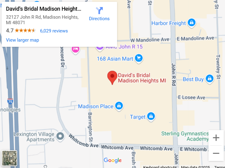 Suit & Tuxedo Rental Showroom in Madison Heights, MI