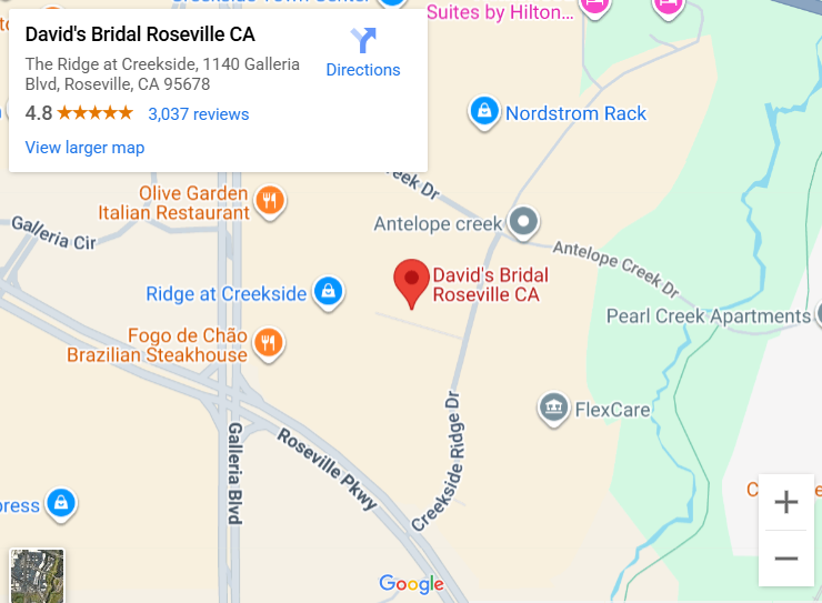 Suit & Tuxedo Rental Showroom in Roseville, CA
