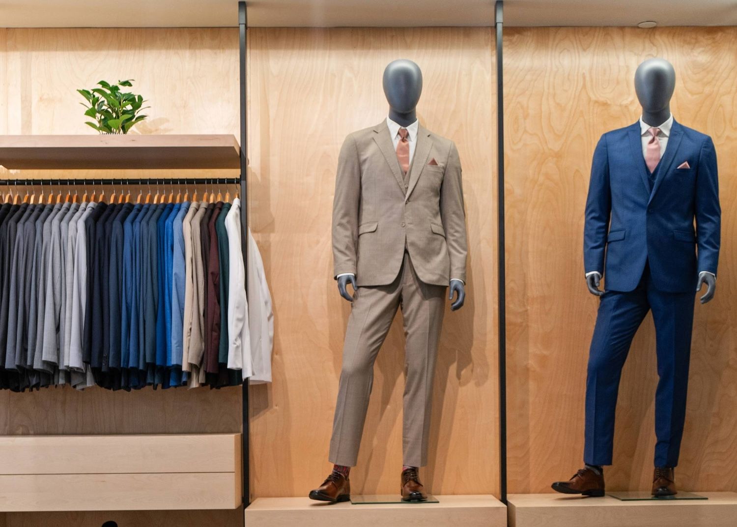 Men's suit and tuxedo rental showroom