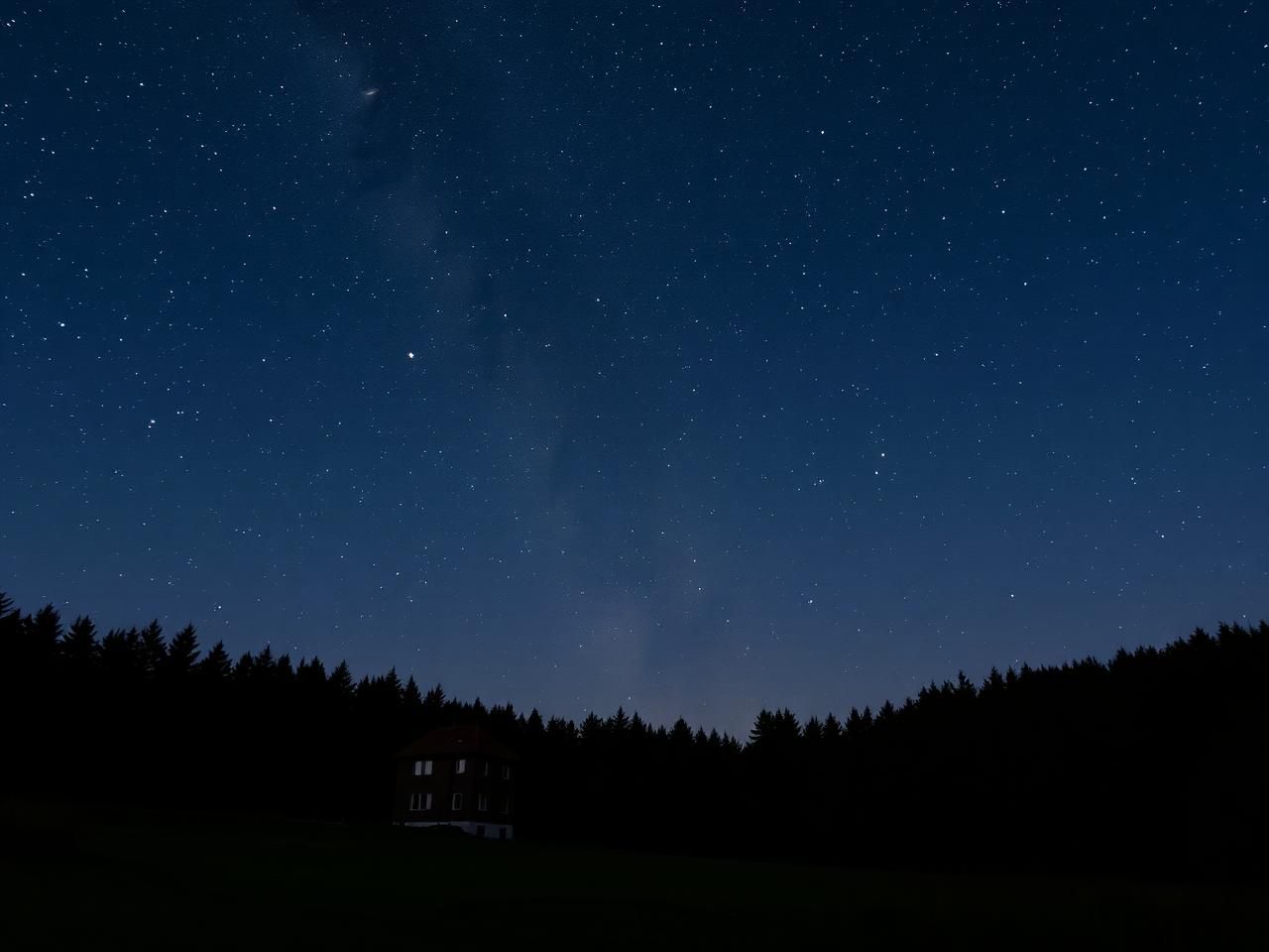 Hvězdná obloha nad penzionem