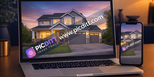 Real estate property photo with a professional watermark overlay showing an agency logo and website URL protecting the listing image