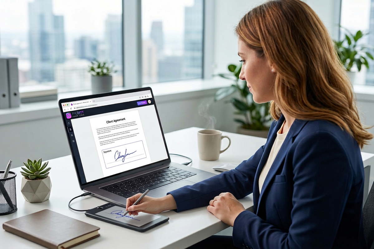 Signing documents digitally using an online signature tool
