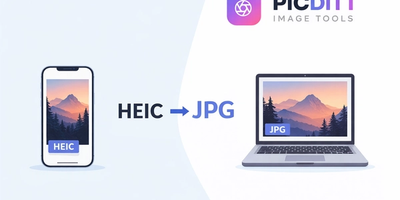 iPhone photo being converted from HEIC to JPG format for Windows compatibility
