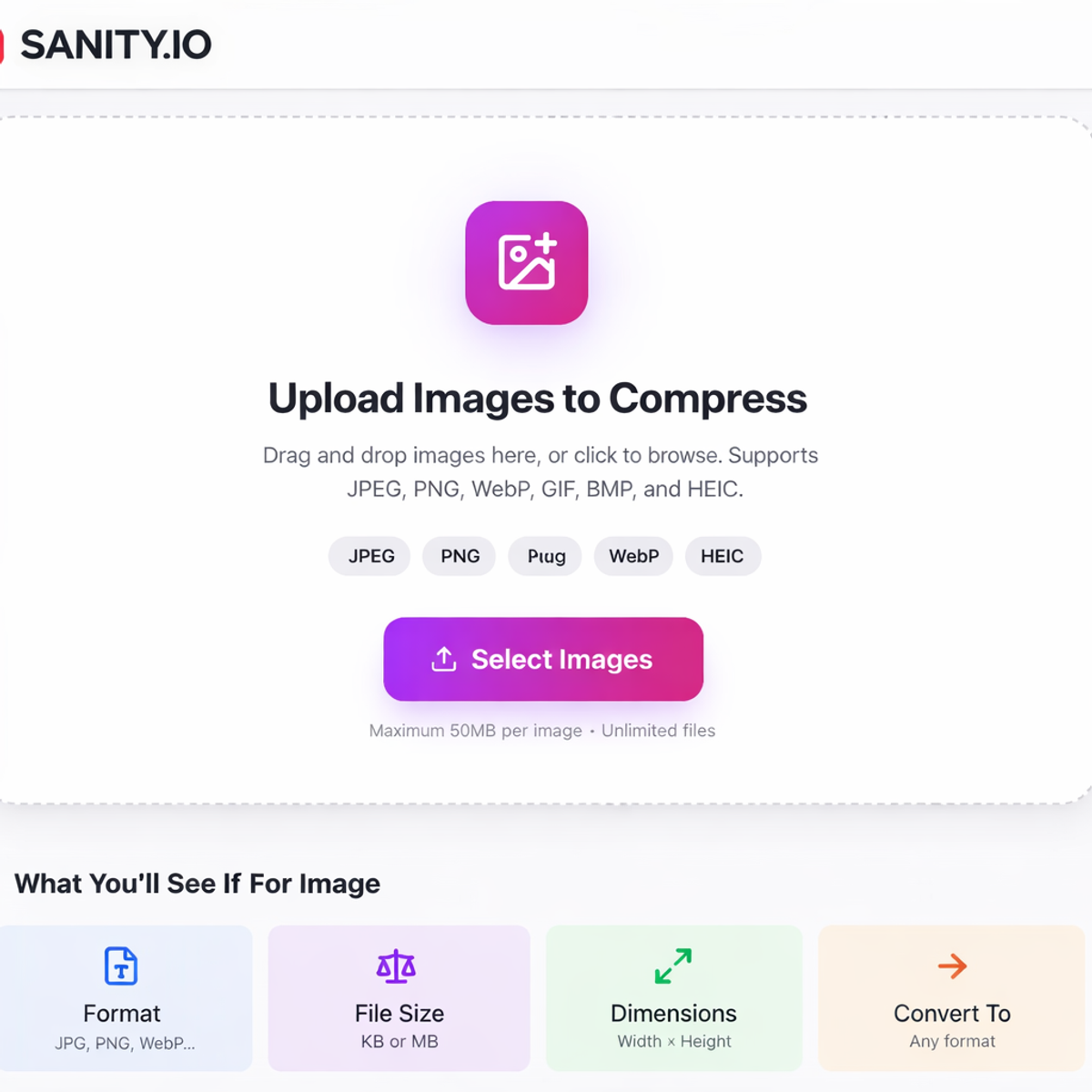PicDitt free online image compressor tool upload interface