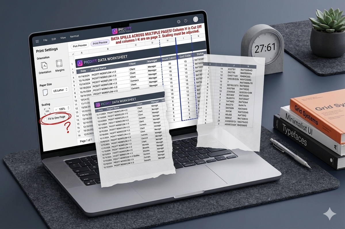 Excel sheet printing on multiple pages with layout issues