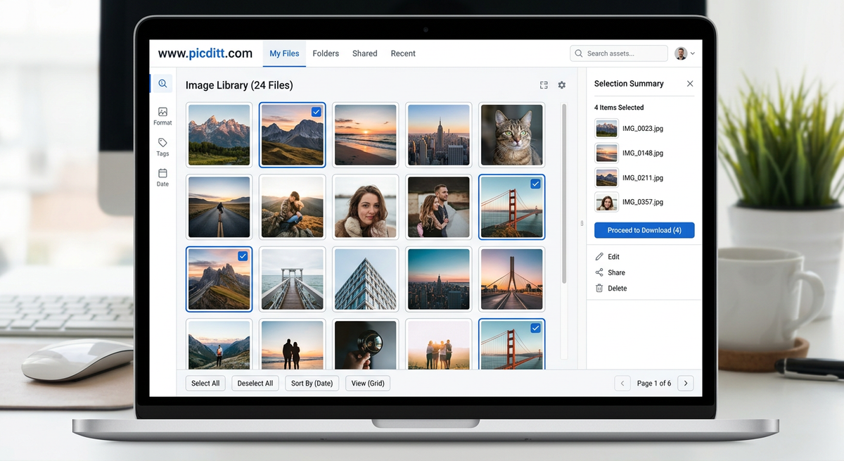 Selecting multiple PDF pages in visual grid interface