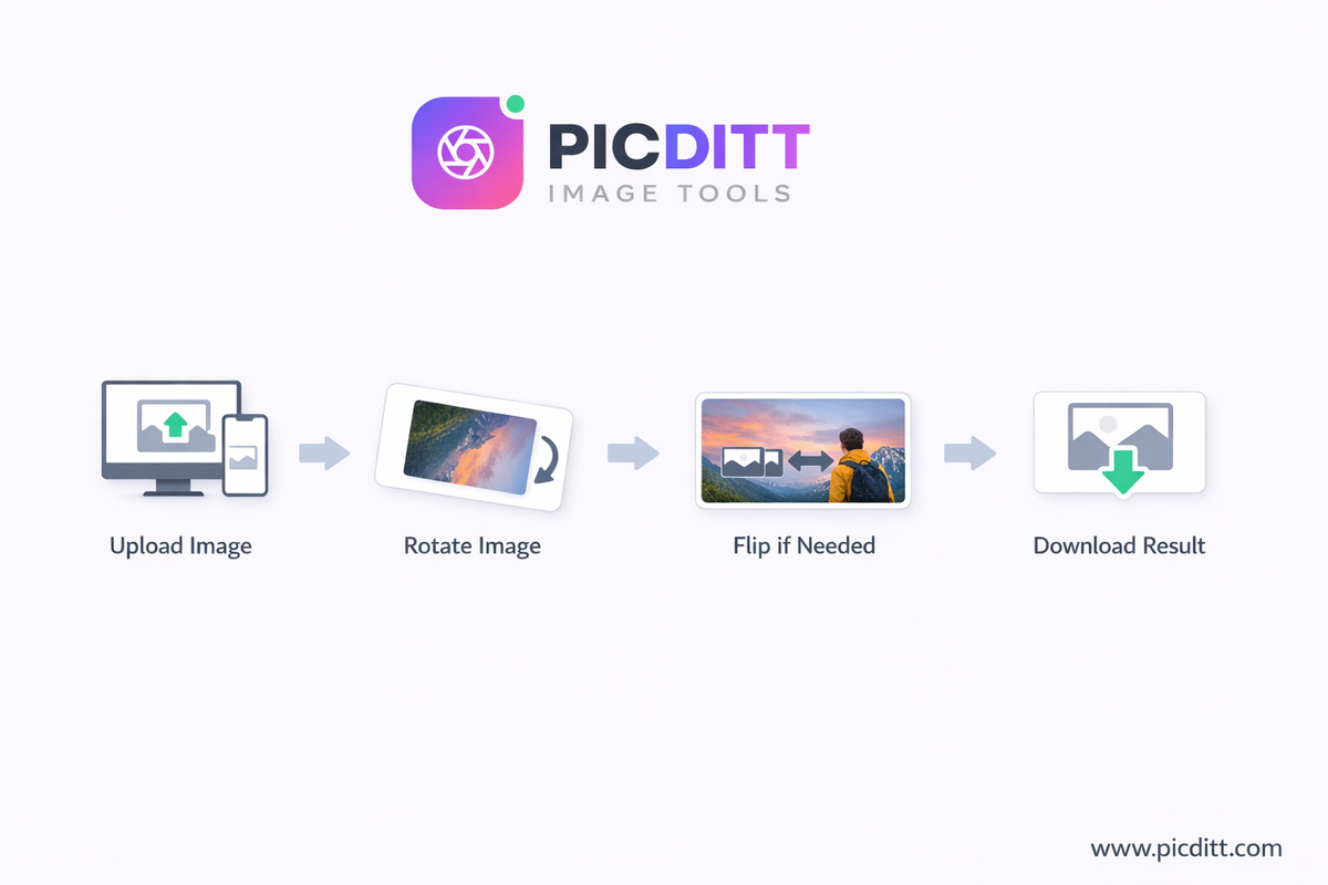 step by step process to rotate and fix image online