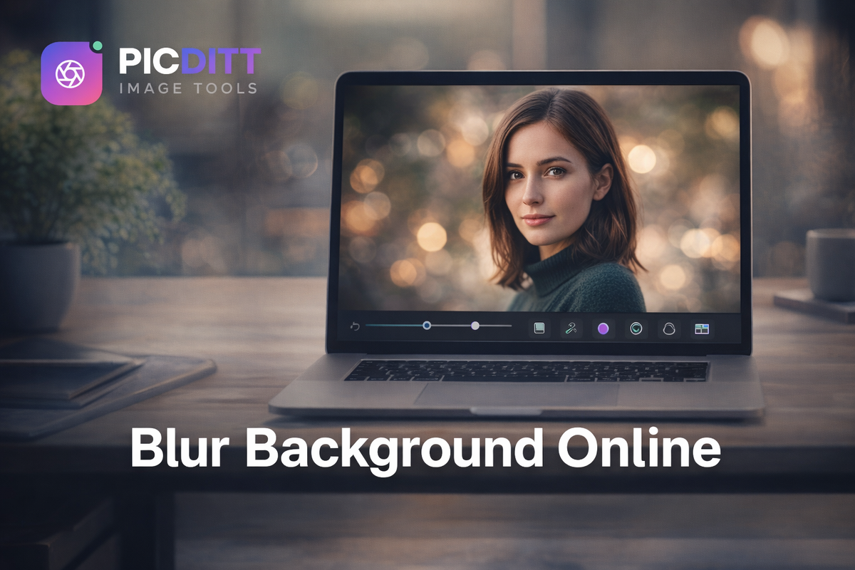 Infographic comparing full blur, background blur, selective blur, radial blur and tilt-shift modes