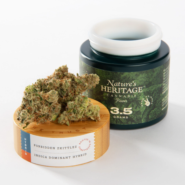 Forbidden Zkittlez harvested flower, as labeled by the cited photo source