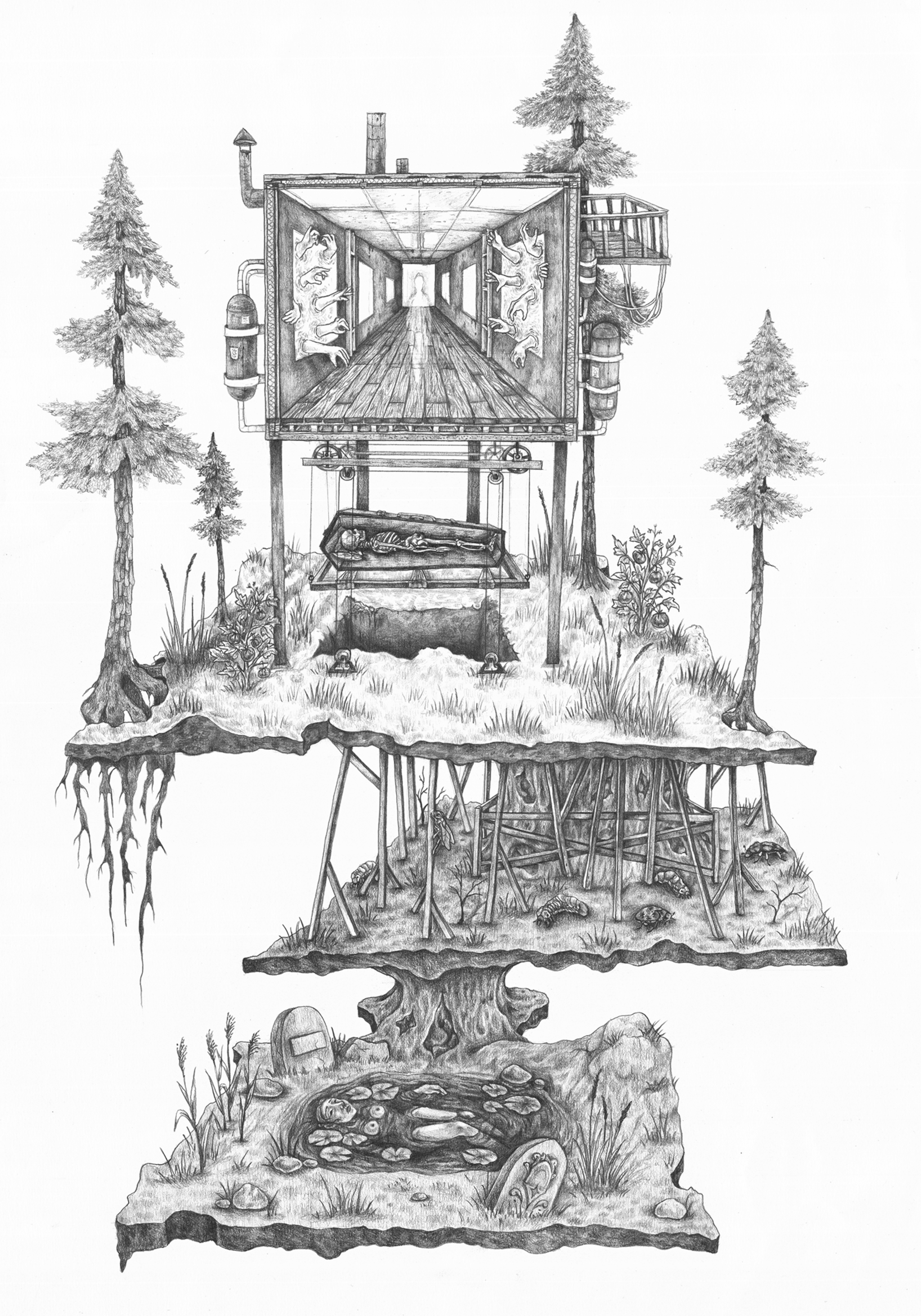 Conceptual illustration- layers of death